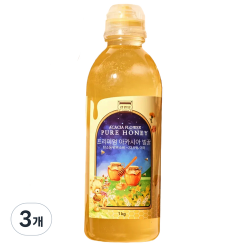 정원담 프리미엄 자연 아카시아 순수 벌꿀, 3개, 1kg