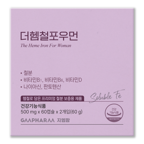 지엠팜 더헴철포우먼 임산부 철분제, 60정, 30g, 2개