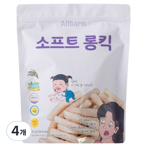 Allbarm 소프트롱킥, 고소한맛, 30g, 4개