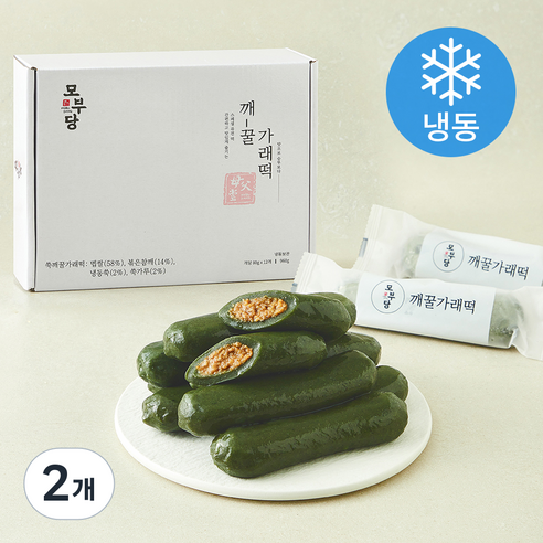 [로켓프레시] 모부당 쑥 깨 꿀 가래떡 (냉동), 80g, 2개, 12개입