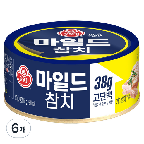 오뚜기 참치 마일드, 200g, 6개