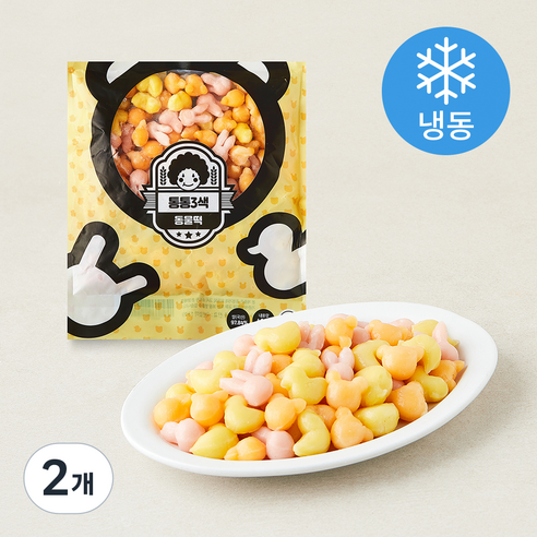 [로켓프레시] 쌀집아줌마 통통 3색 동물떡 (냉동), 400g, 2개