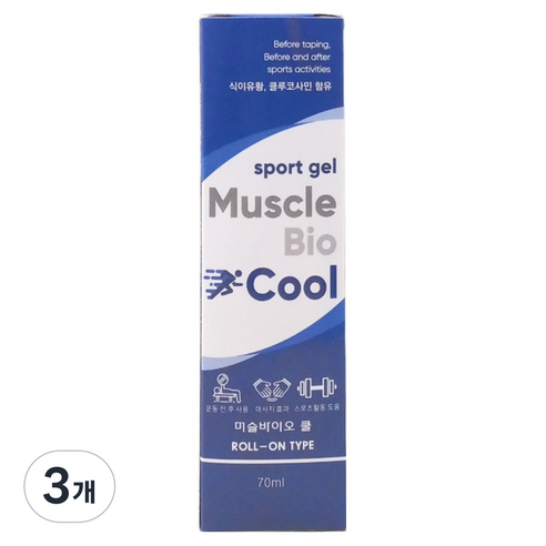 티에스 머슬바이오 스포츠겔 쿨 ROLL ON TYPE 70ml, 3개, 1개입