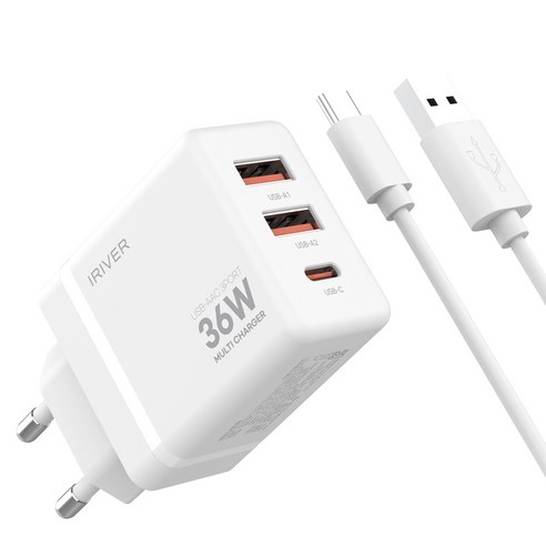 아이리버 36W 3포트 멀티 충전기 USB-A/A/C