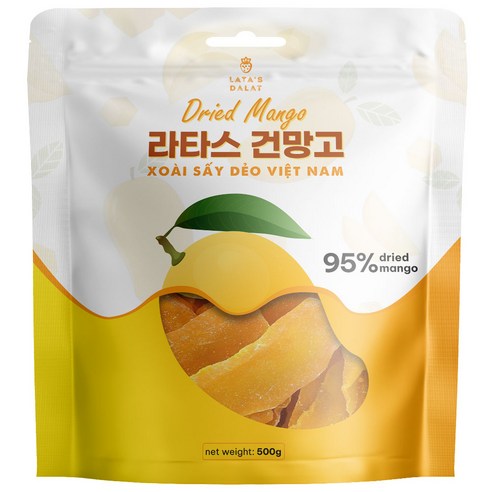 베트남 라타스 건망고 망고햠량 95% 다양한 용량, 500g, 1개