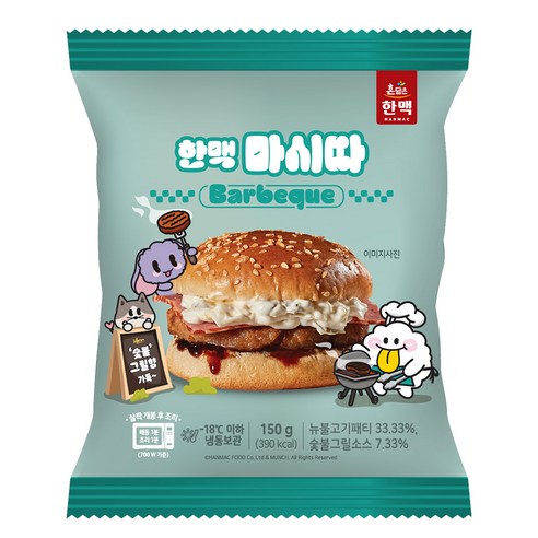 한맥식품 MAEC 한맥 숯불그릴벅 햄버거 냉동150gx10개 (간편식품/냉장식품/냉동식품/간편조리식/탕/만두/가공식품 추천)