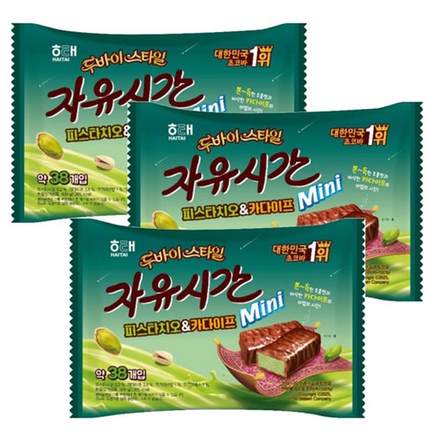 자유시간 피스타치오 카다이프 초코바, 300g, 3개