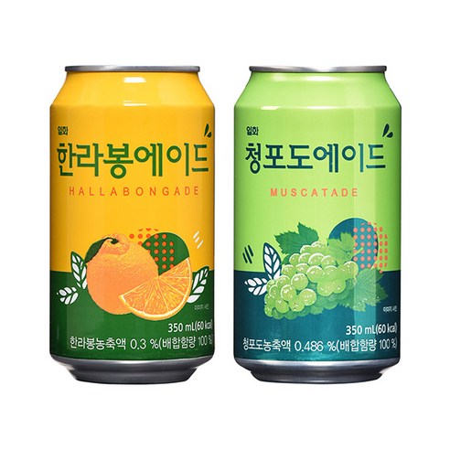 일화 한라봉에이드12P 청포도에이드12P 350ml 24캔