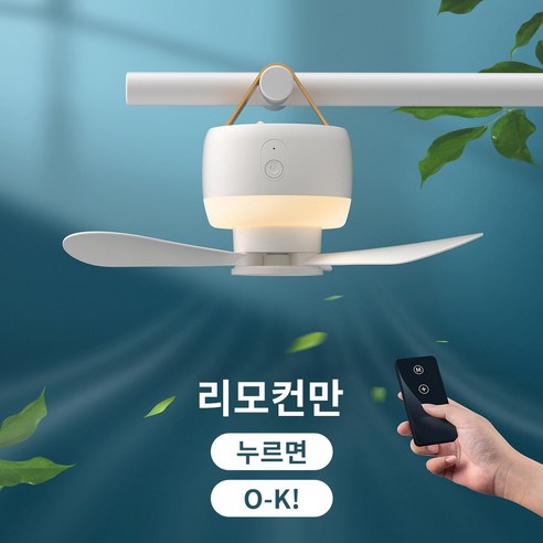CCAGU 캠핑 실링팬 무선 선풍기 조명 천장형 3600mAh 휴대용 랜턴 무드등 무소음 타프팬