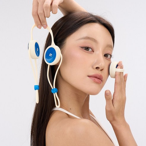 뷰앤블루 얼굴 마사지기 윤곽 관리 EMS 기계 고주파 진동 리프팅 턱살 애교살 뷰티디바이스, 블루, EMS원케어