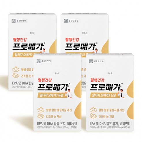 종근당건강 프로메가 알티지 오메가3 듀얼 520mgx 60캡슐 4개, 1정, 1개