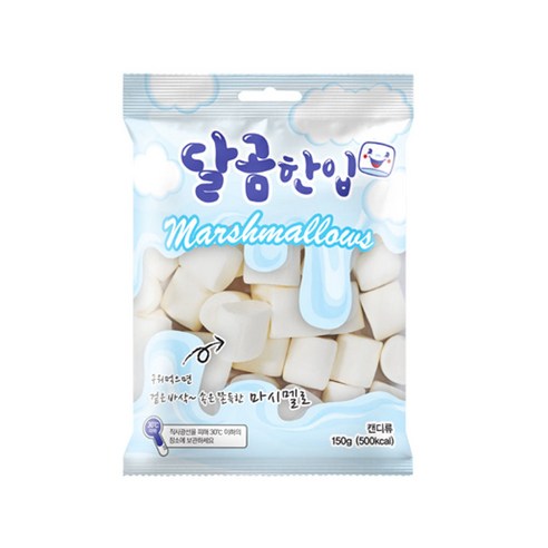 구워먹는 달곰한입 마시멜로우 오리지날 마시멜로 캠핑간식 단체간식, 6개, 150g