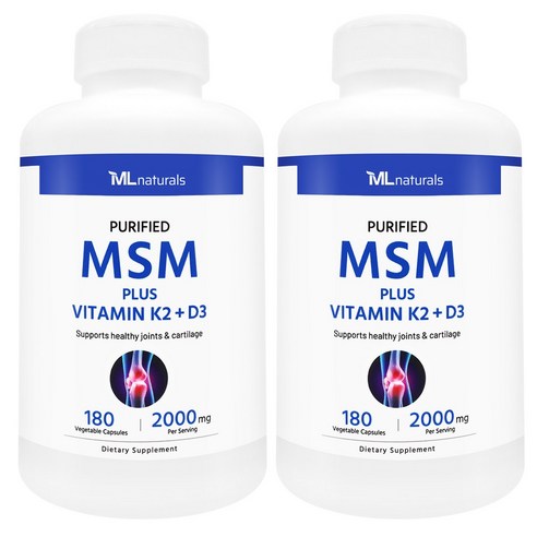 [미국번개배송] 착한명품 신제품 마이라이프 내추럴스 엠에스엠 2000 mg 플러스 비타민 K2 +D3