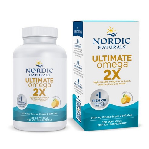얼티미트 오메가 2X 2150mg 레몬 소프트젤 120정 1개, 1개, 120정