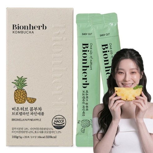 당0g 맛있는 콤부차 파인애플 브로멜라인 19종 유산균 비타민C 비온허브, 5g, 1박스