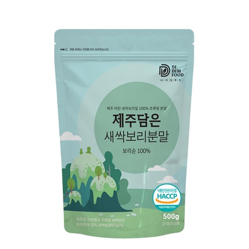 제주 새싹보리 분말 HACCP 인증 국산 어린 새싹 보리 잎 보리새싹 가루 대용량, 500g, 1개