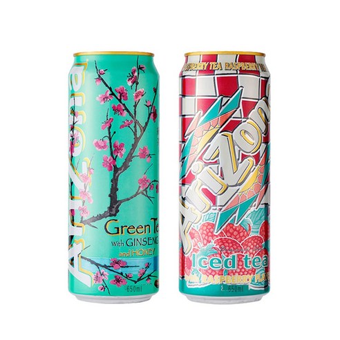 아리조나 아이스티 2종(그린티+라즈베리) 650ml x 12ea, 650ml, 12개