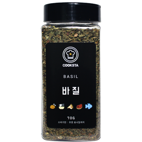 [쿡스타] 바질 - 피자/파스타/샐러드에 더해지는 향긋함, 70g, 1개