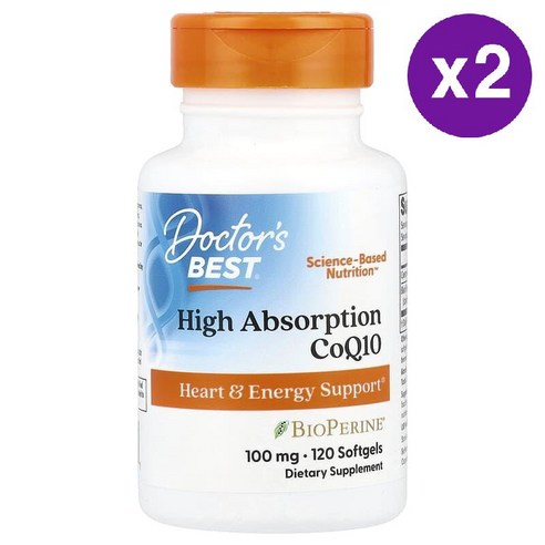 1+1 닥터스베스트 CoQ10 코큐텐 100mg 120젤 2개 2통, 120정, 2개