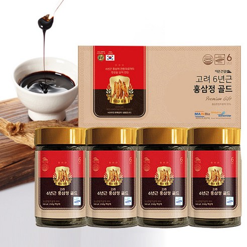 더존건강 황제 6년근 홍삼정 골드 240g 4병 1박스, 4개