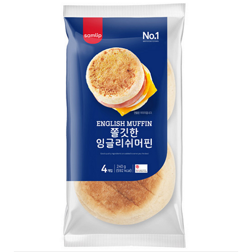 삼립 쫄깃한 잉글리쉬머핀 60g 4개입 (냉동), 240g, 20개