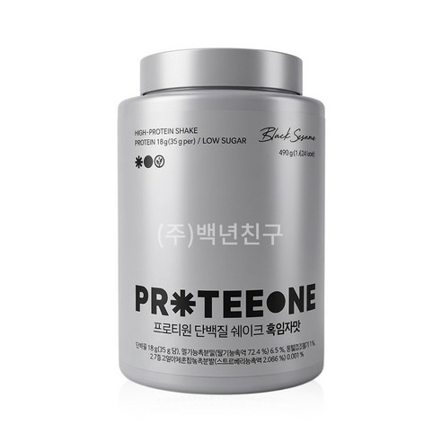 프로티원 단백질 쉐이크 흑임자맛, 490g, 1개