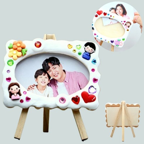 어린이집 카네이션 만들기 미술활동, 4세트, 클레이 가족액자