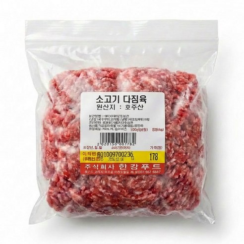 (미트밥상) 호주산 소고기 우삼겹 다짐육 냉동 소다짐육 당일 배송, 1개, 500g