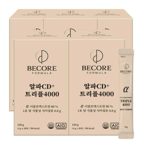비코어 알파CD분말 식약청인증100% HACCP 알파시클로덱스트린 고함량 알파시디+트리플4000