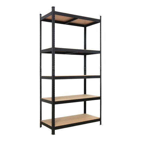 HOMESHOP 무볼트 철제 앵글선반 5 단 베란다 블랙 1100x450x1800mm, 5단, 블 랙