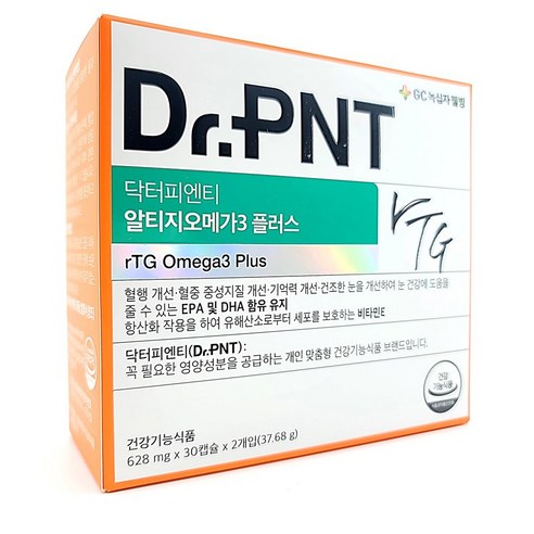 닥터피엔티 알티지오메가3 플러스 628mg, 2개, 60정