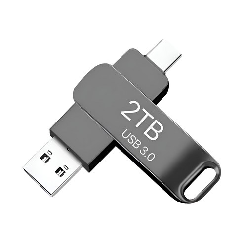 2TB Type-C 고속 USB 3.0 대용량 플래시 드라이브 휴대폰 컴퓨터 겸용 OTG, 1개