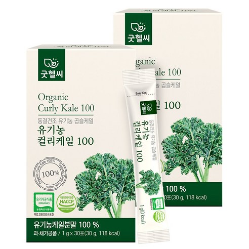 굿헬씨 유기농 컬리케일 100 동결건조 곱슬케일 분말 30포