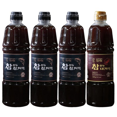 요리대가 정셰프 참만능 참치액 900ml(1040g) x 3병+참만능 대게액 900ml(1050g) x 1병