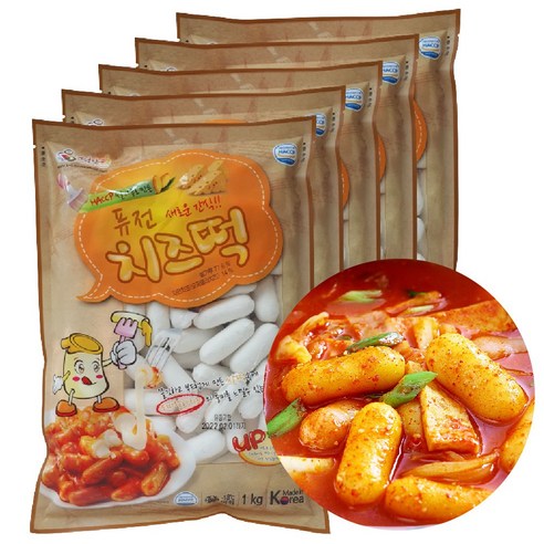 떡안애 퓨전 치즈떡 1kg x 5팩 치즈떡 치즈떡볶이