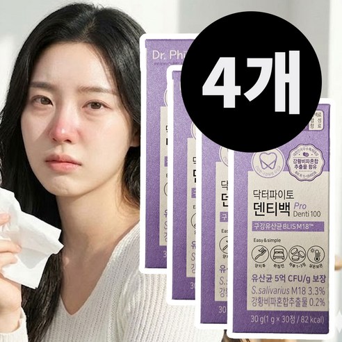 구강유산균M18 닥터파이토 덴티백 PRO, 30정, 4박스