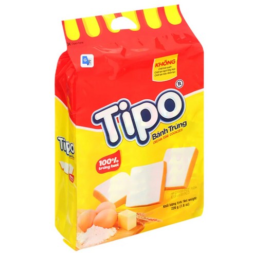 티포 에그쿠키 계란과자 베트남 TIPO EGG COOKIE banh trung, 220g, 5개