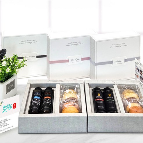 쿠키 더치커피 1일이내발송 결혼식 답례품 돌 답례 회사 칠순 단체 선물 결혼 조의 커피 A, 화이트+진밤색(2종류), 1개