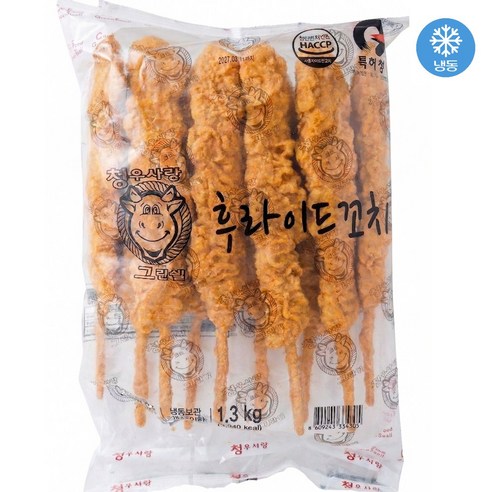 [맛난꼬꼬] 순살 후라이드 왕꼬치 (냉동), 130g, 10개