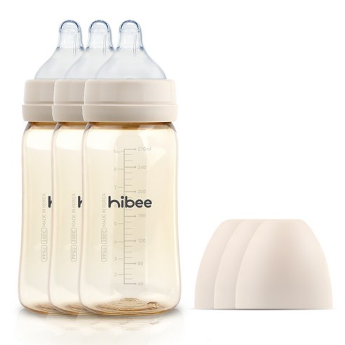하이비 PPSU 배앓이방지 젖병 270ml 트리플팩, 베이직/LL(9개월이상), 샌드, 1세트, 270ml