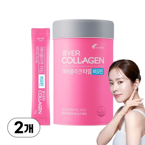에버콜라겐 타임비오틴 저분자 펩타이드 30포 먹는 저분자콜라겐 2개