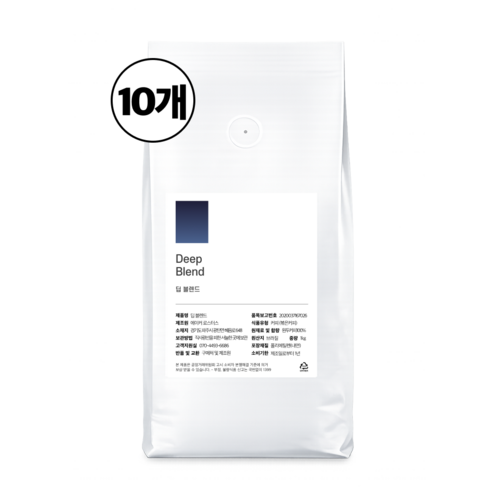 올데이커피 고소한 딥 블렌드 원두 커피, 홀빈(분쇄안함), 1kg, 10개