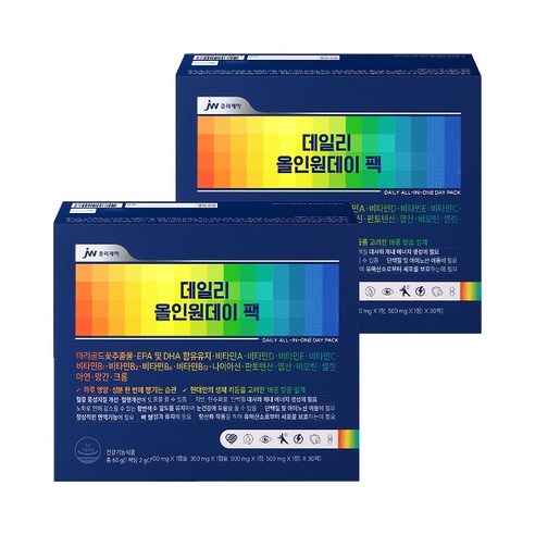 기타 JW중외제약 데일리 올인원데이팩 2박스(2gX60팩) (60일분), 30회분, 60g, 2개