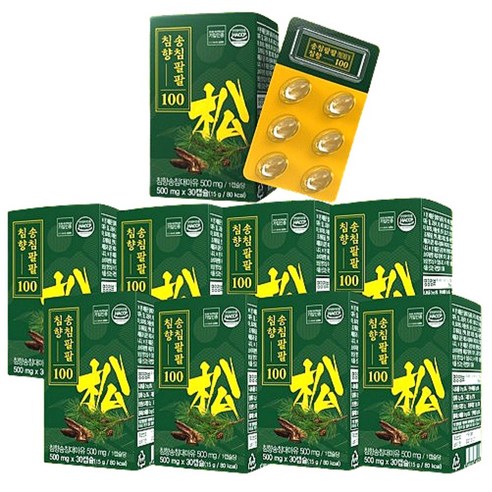 [쇼핑브로] 송침팔팔 침향 100 솔잎추출 솔잎증류액 송침유 침향 대마유, 30정, 8개