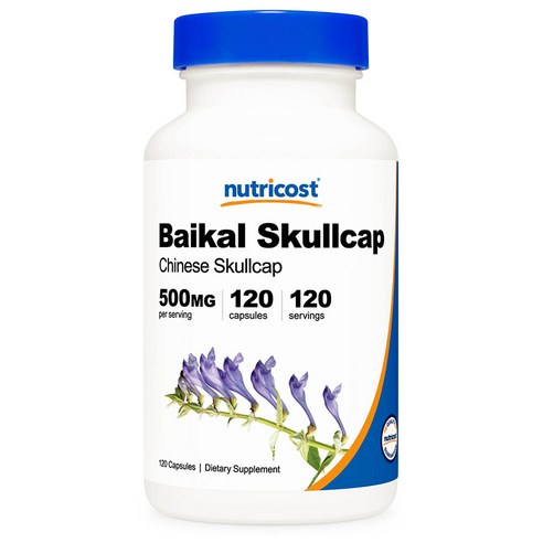 Nutricost 바이칼 골무꽃 500mg 캡슐 120정 NCS-67043, 1개, 120정