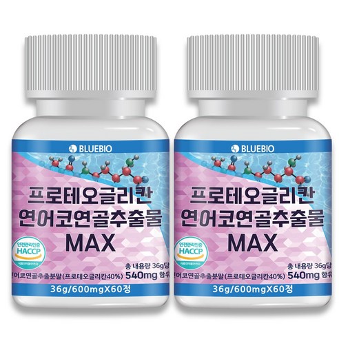 프로테오글리칸 연어코 연골 추출물 MAX 600mg 60정 2형 콜라겐 콘드로이친 글루코사민 류신 함유