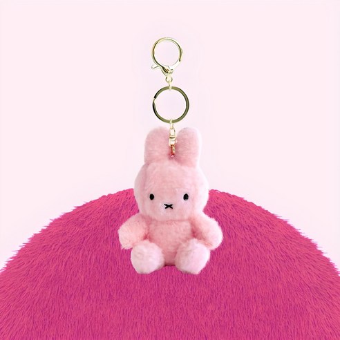 매니어리틀 미피 시팅 크리미 봉제인형 키링, 12cm, 핑크, 1개
