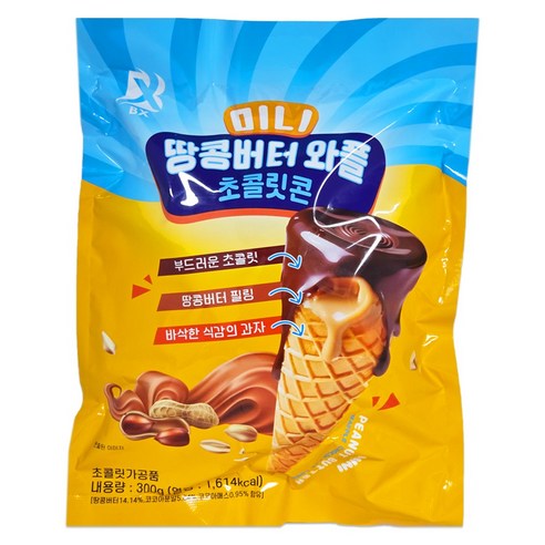 미니 땅콩버터 와플 초콜릿 콘 300g 대용량 미니 콘, 1개, 300g
