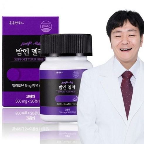 훈훈한푸드 밤엔 멜라 30정 멜라토닌 5mg, 1개, 30정