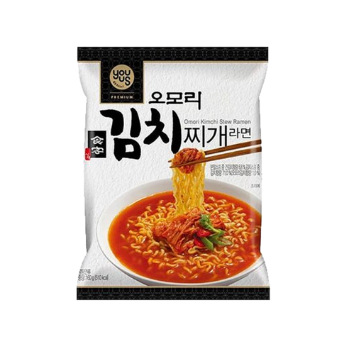 GS 유어스 오모리 김치찌개 봉지라면 160g 16개